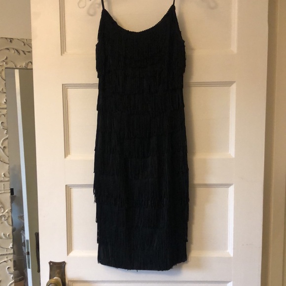 Vintage 1960s black fringe dress - Picture 4 of 5